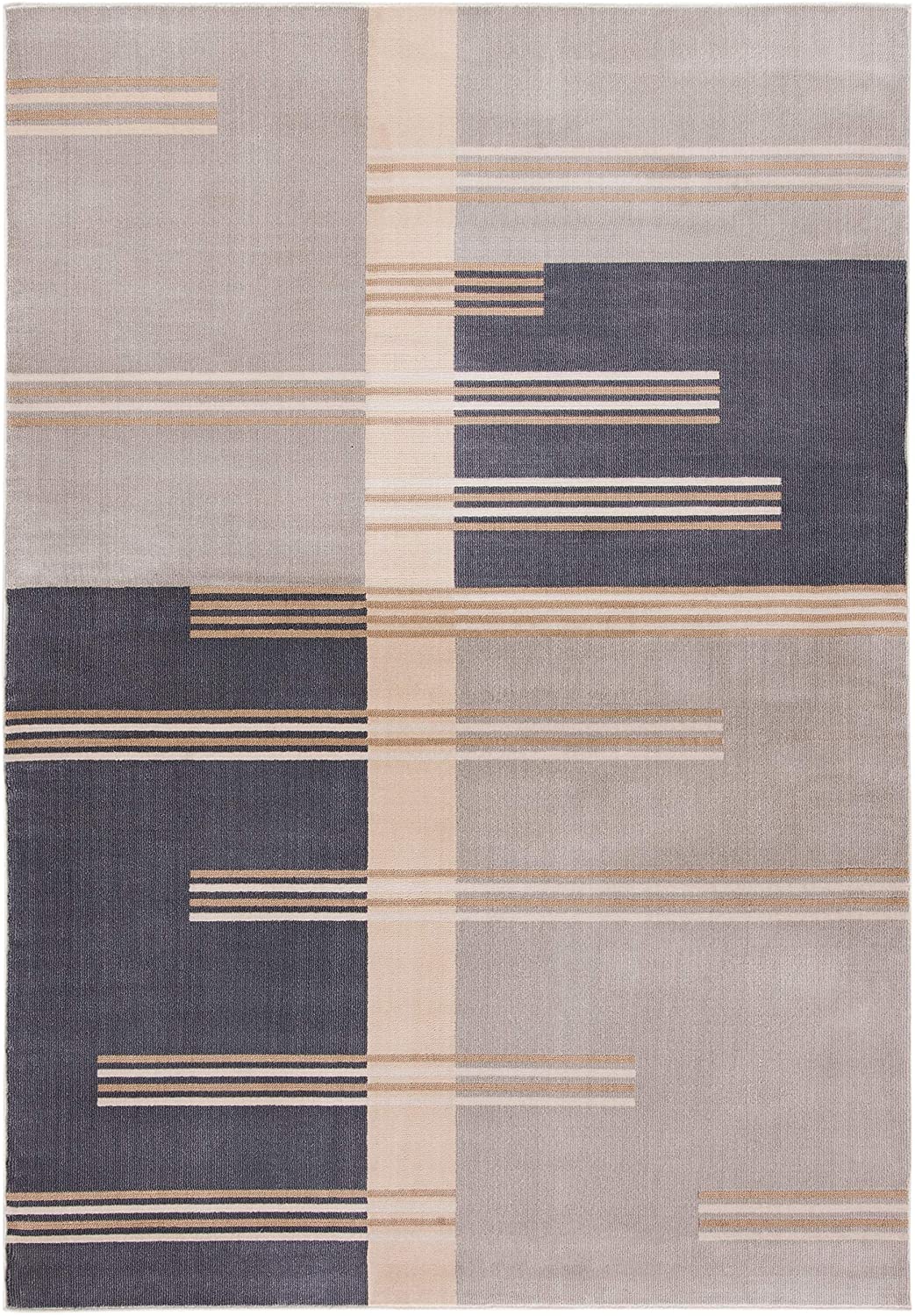 Orwell Collection Mid-Century Modern Abstract Soft Area Rug Grey / Charcoal