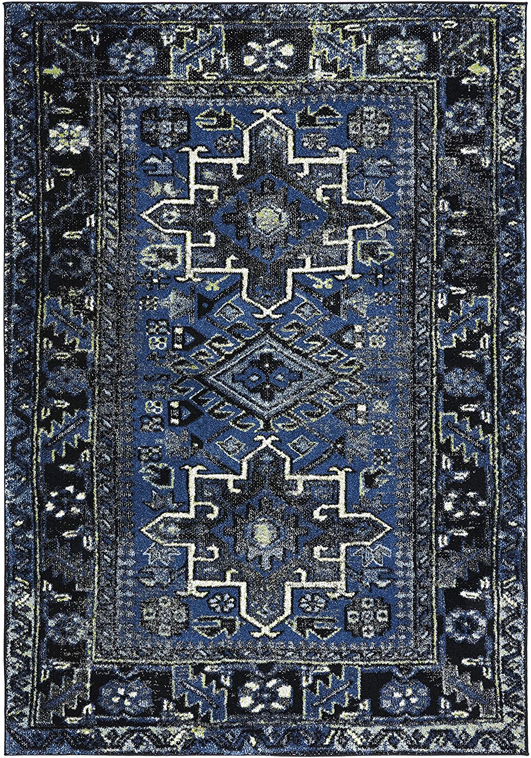 Oriental Persian Area Rug,  Square, Blue/Grey