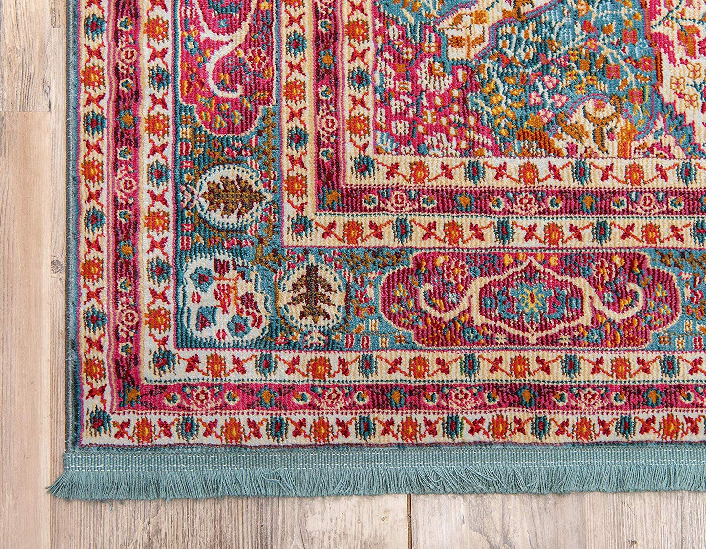 Vintage Traditional Turquoise Red Violet Area Rugs