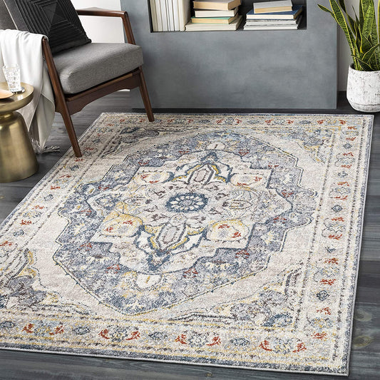 Anniken Tradition Medallion Soft Area Rug, Teal