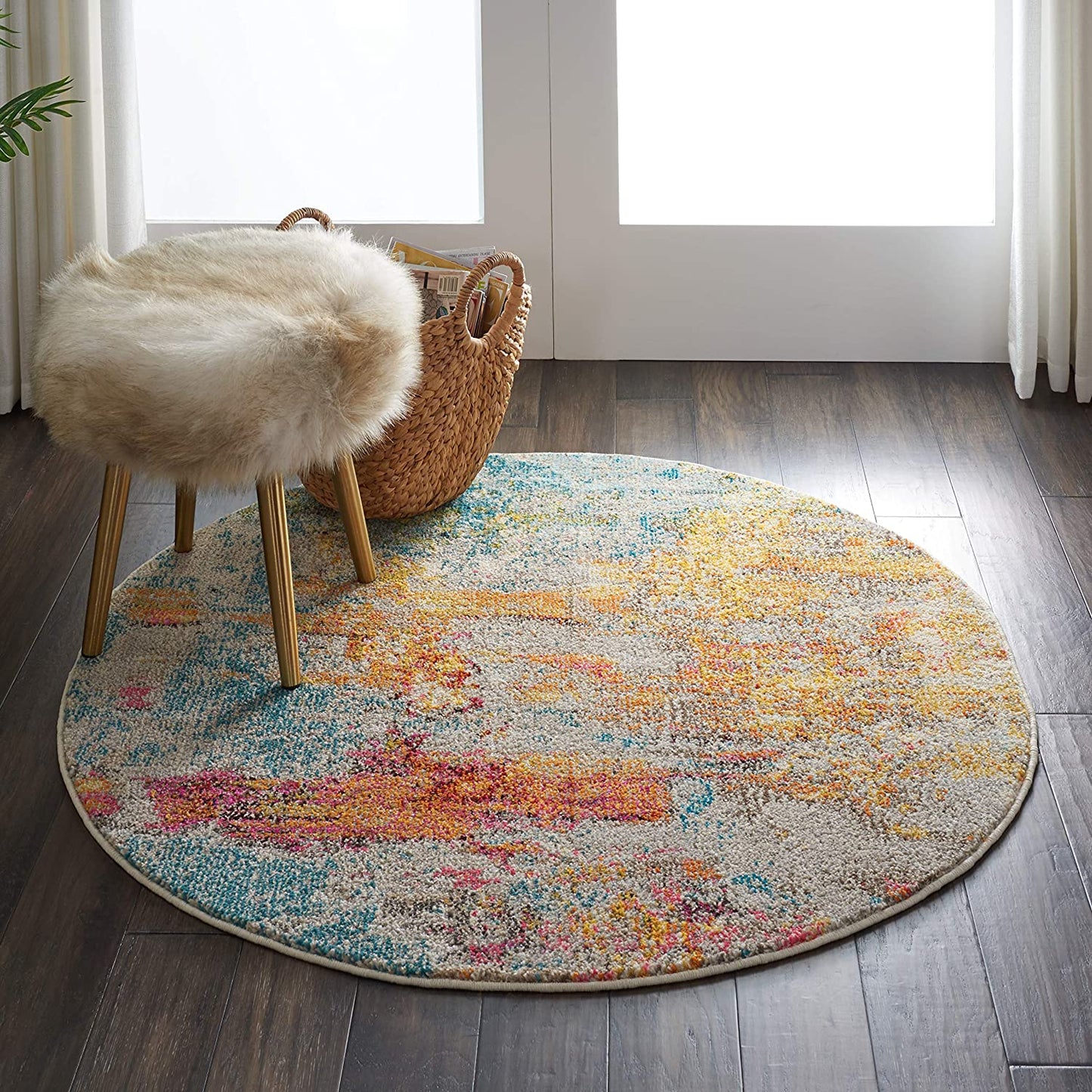 Modern Abstract Area Rug, Sealife Multicolor Grey