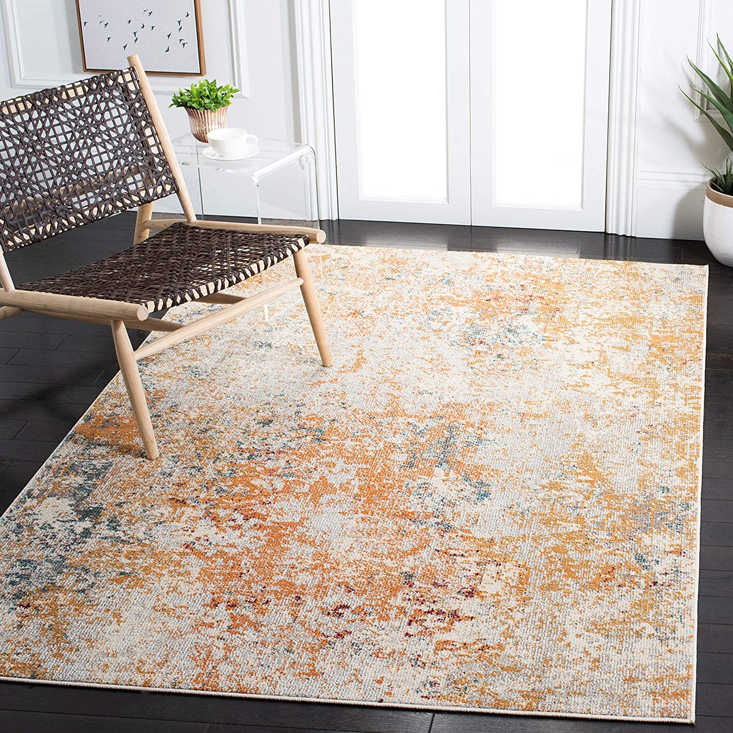 Safavieh Madison Collection Modern Abstract Ivory / Orange