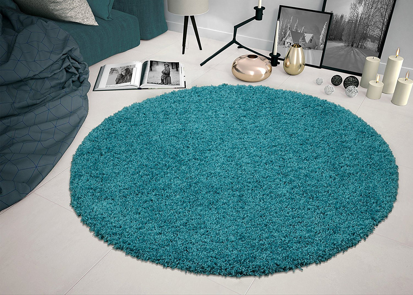 Plain Shag Area Rugs - Multiple Colors and Sizes
