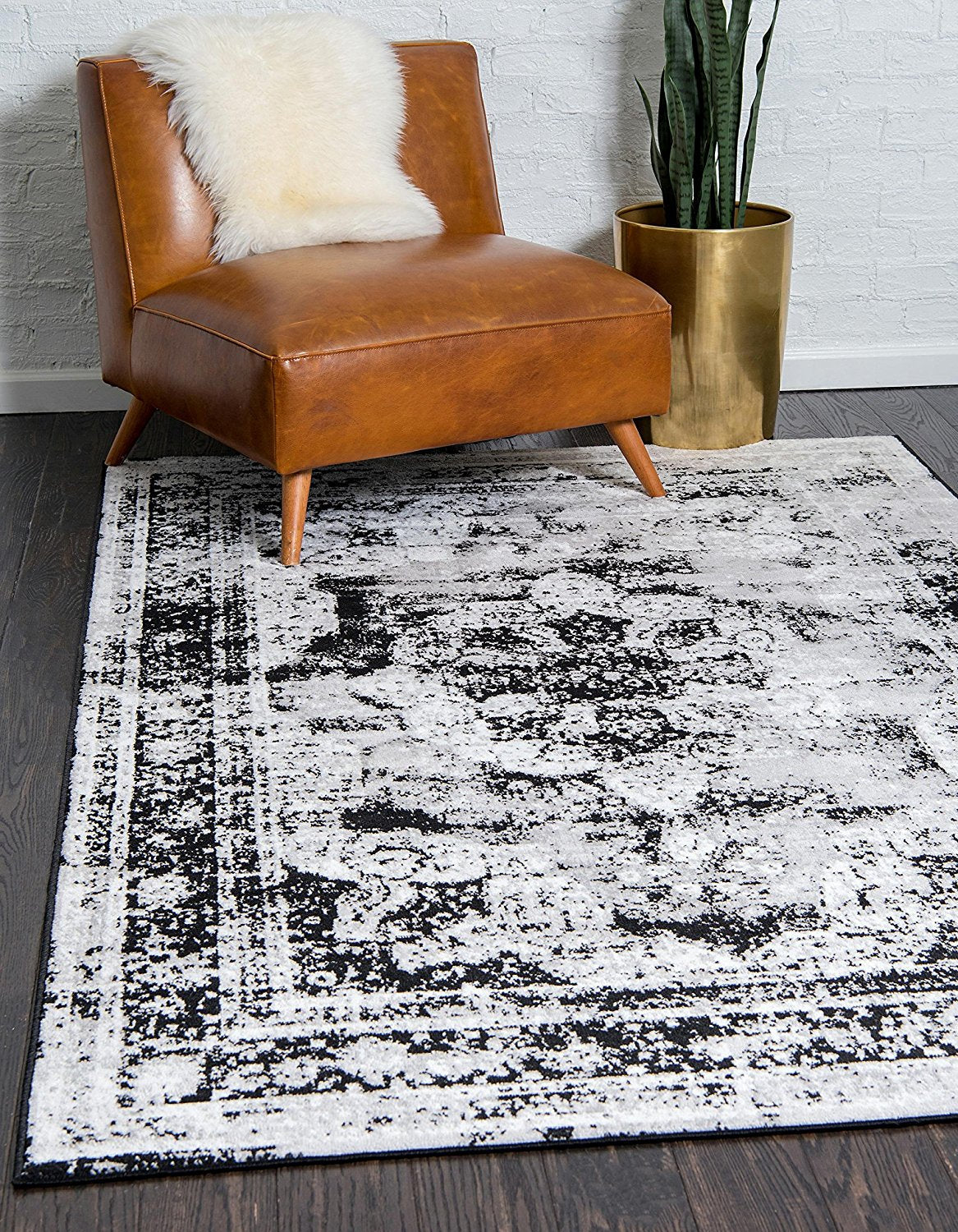 Vintage Distressed Black Area Rugs