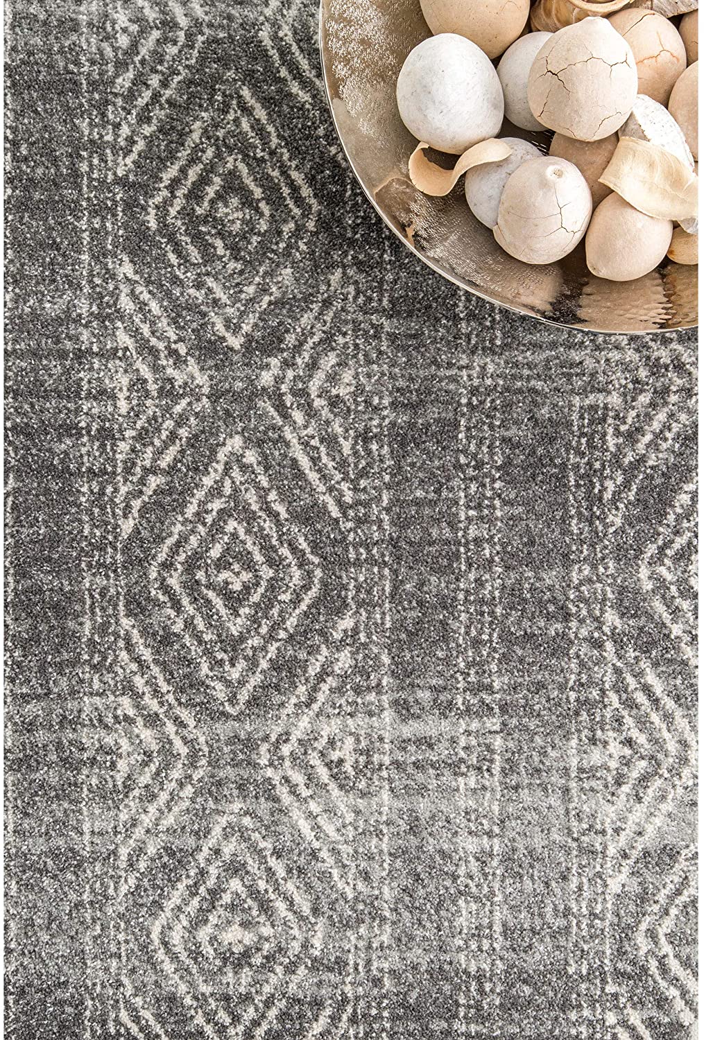 nuLOOM Sarina Diamonds Area Rug, 8' x 10', Dark Grey