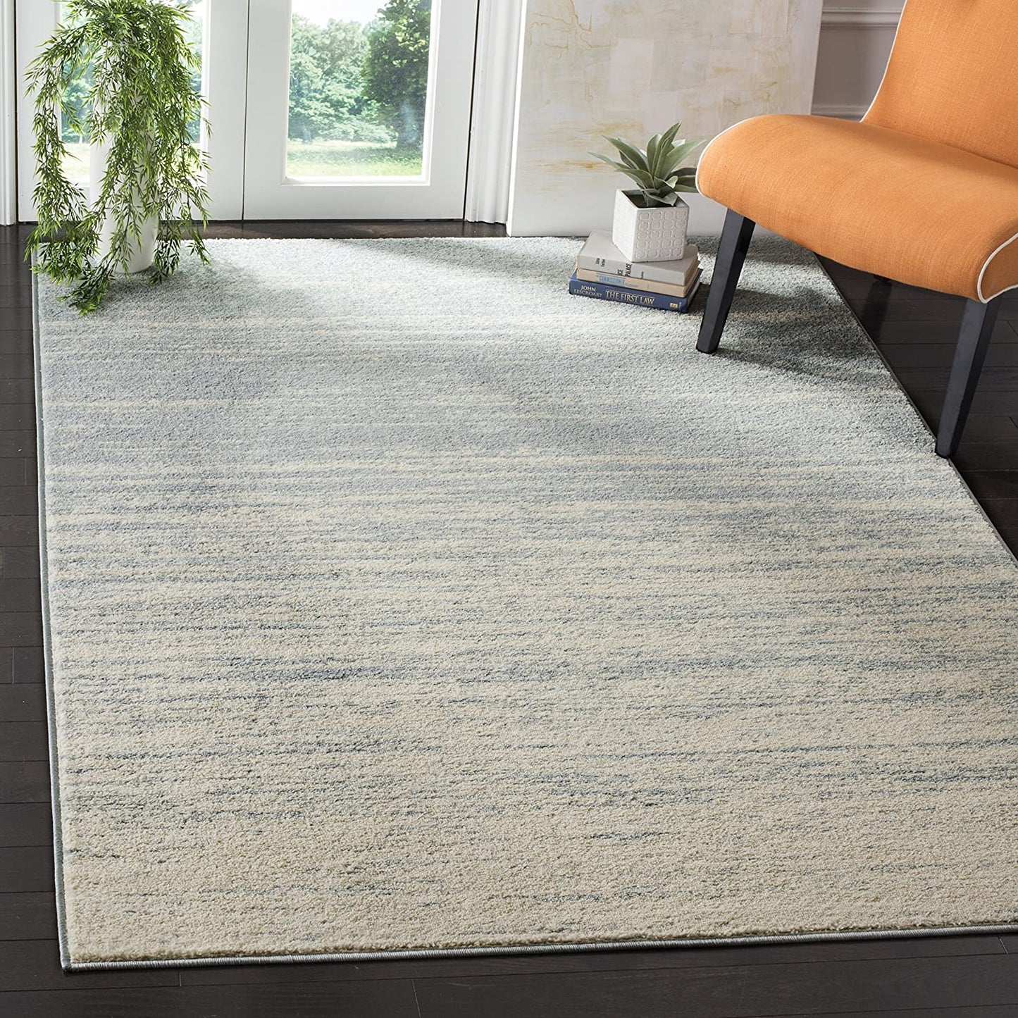 Ombre Slate Cream Soft Area Rug