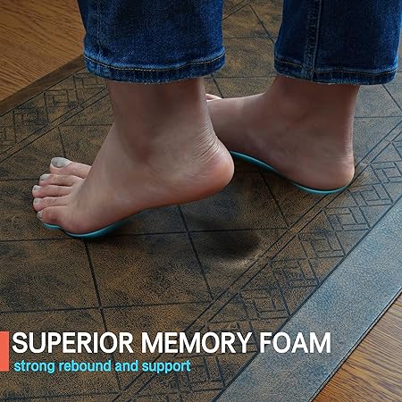 2 Packs Anti Fatigue Mat Thick Cushioned Standing Stain Resistant, Non-Slip Floor Mat (20" x 32", Black)