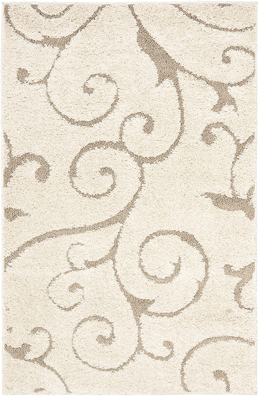 Premium Swirl Thick Plush Cream/Beige   Area Shag Rug