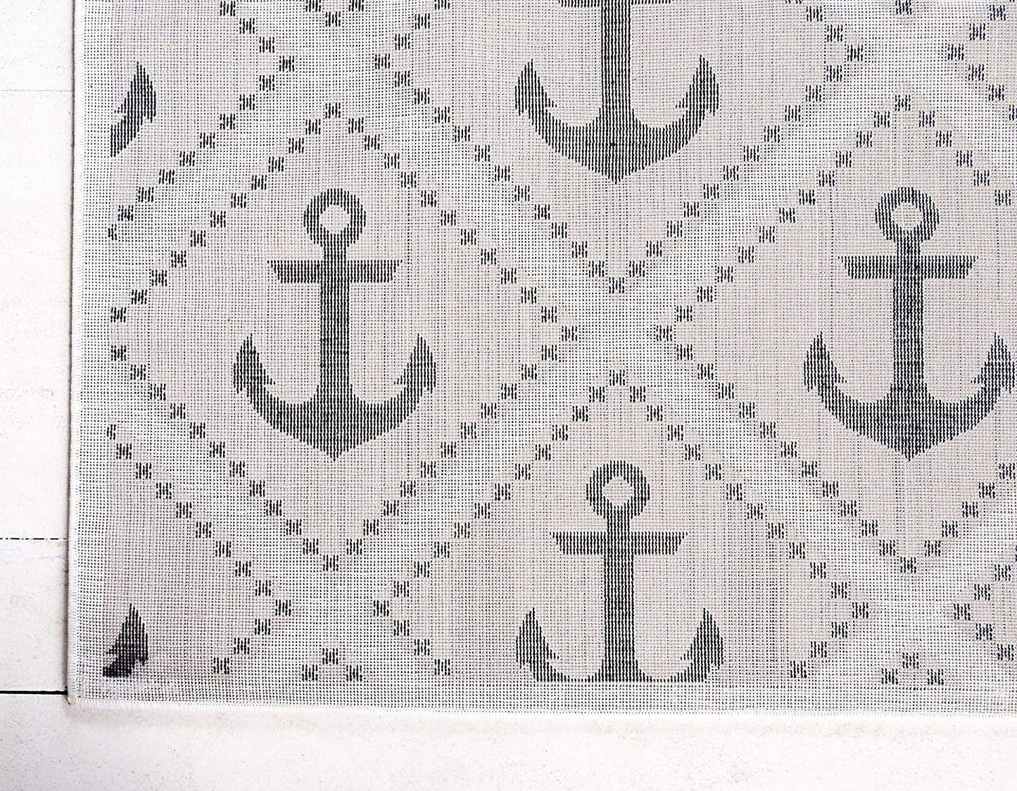Loom Metro Collection Modern Nautical Geometric Anchor Gray Soft Area Rug