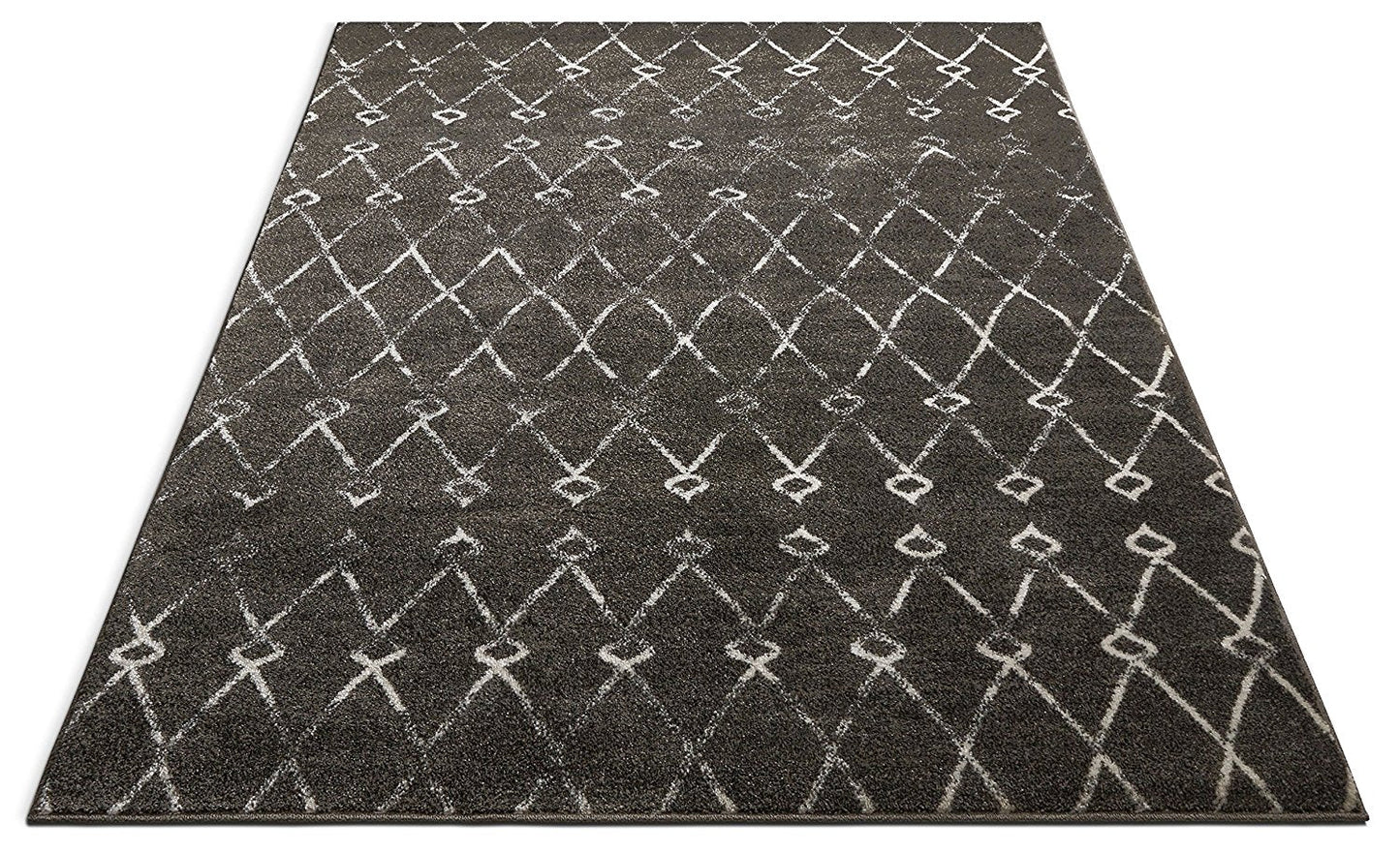 Trellis Gray Distressed Lattice Area Rugs