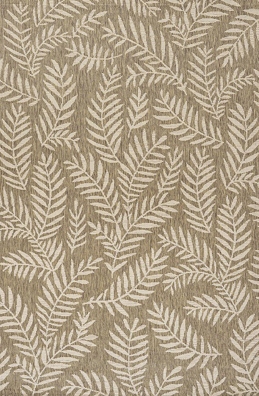 Nevis Palm Frond Indoor/Outdoor Navy/Ivory soft Area Rug