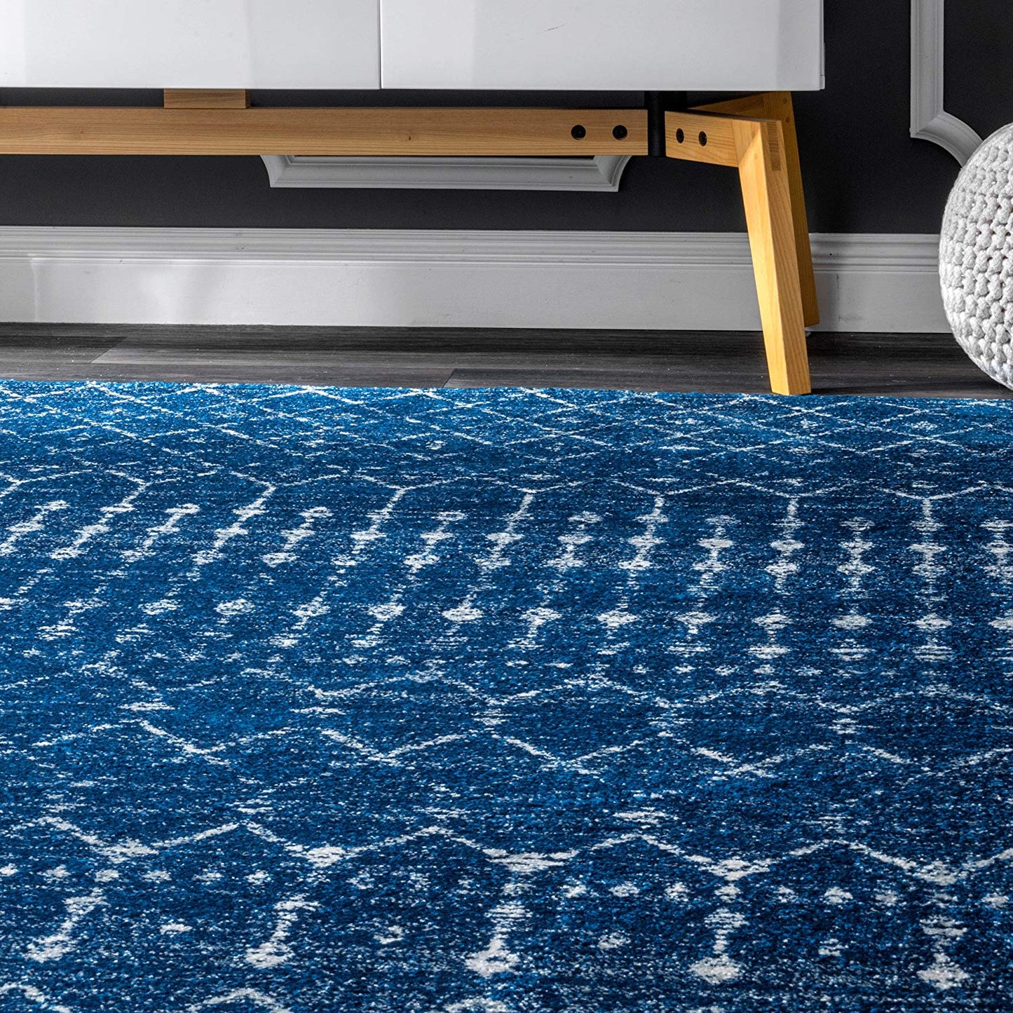 Trellis Blue Soft Area Rugs