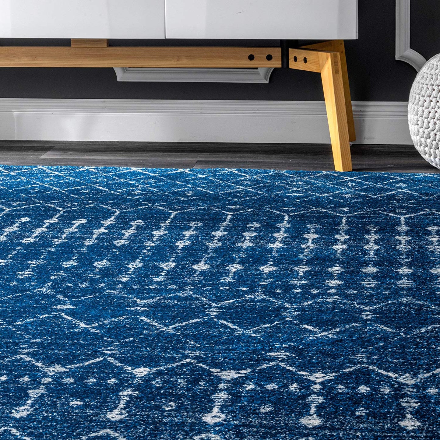 Trellis Dark Blue Soft Area Rugs