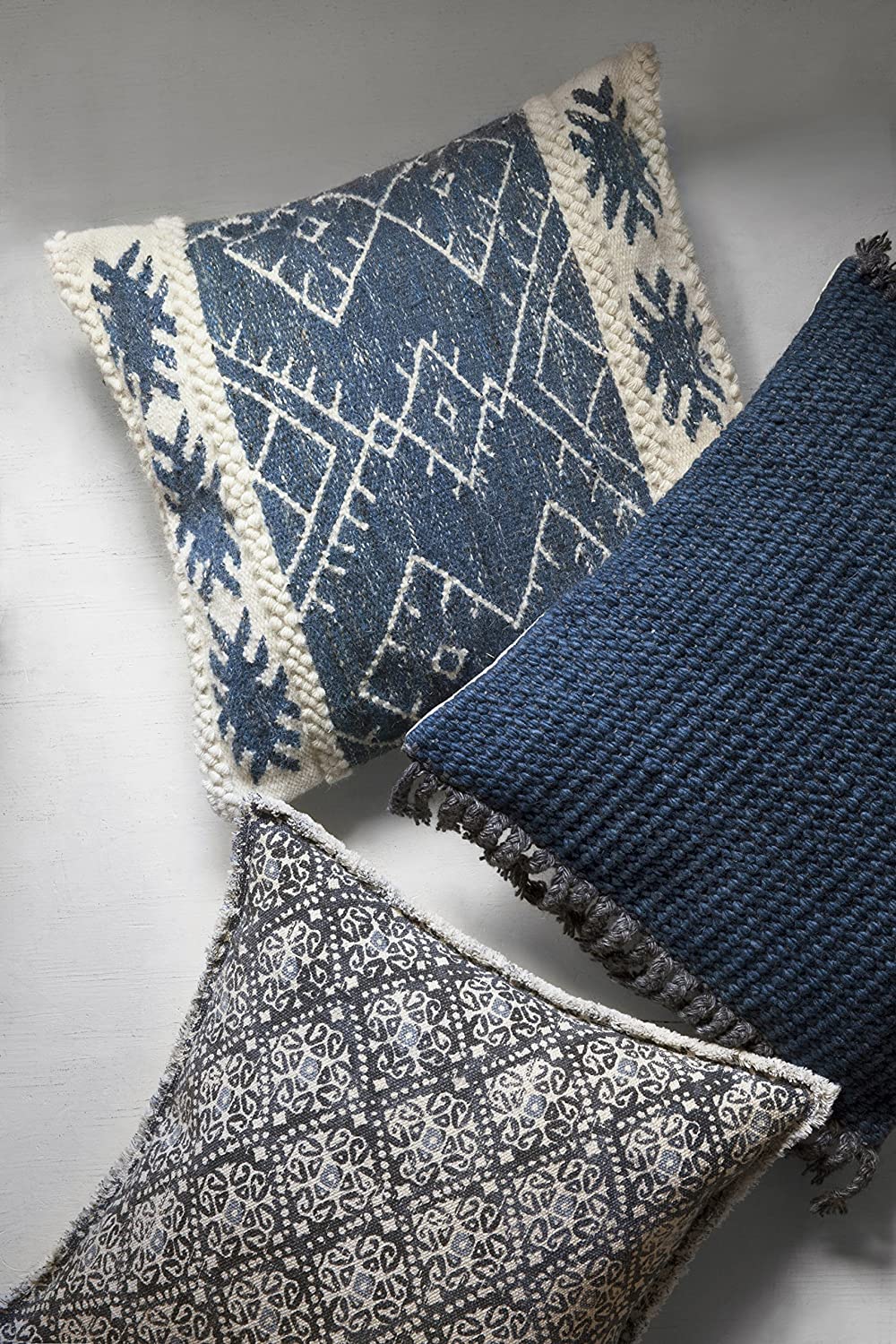 Pillow Cover Only/No Fill, 22" x 22", BlueWhite