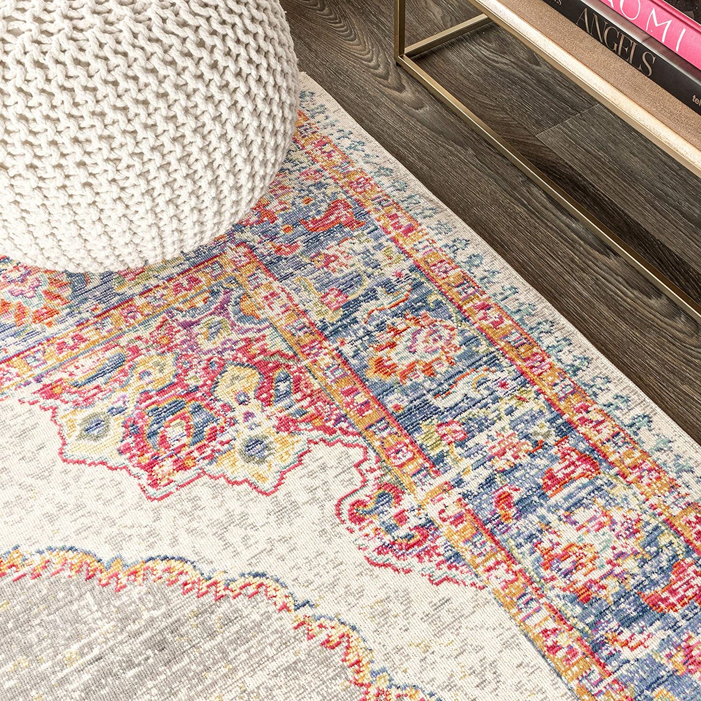Kilia Medallion Fuschia/Mustard/Indigo Soft Area Rug