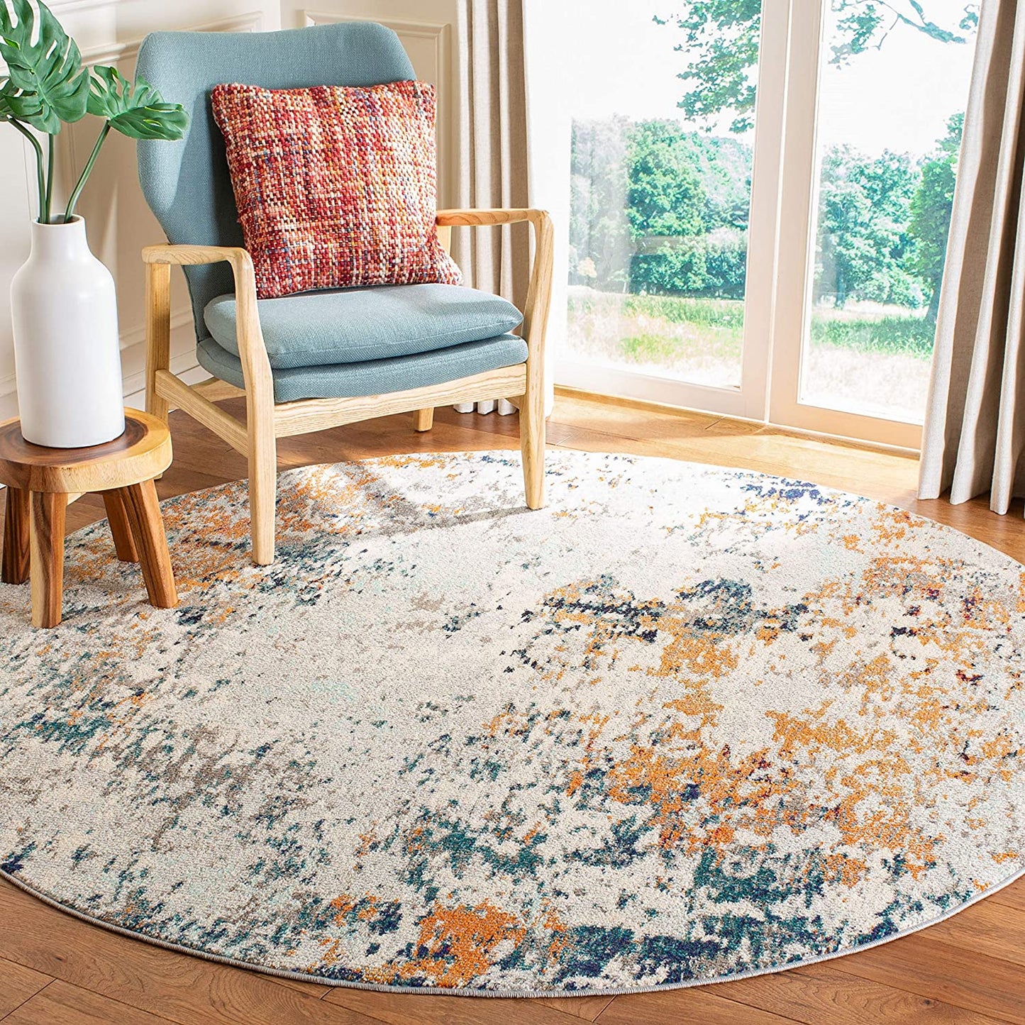 Safavieh Madison Collection Modern Abstract Grey / Beige