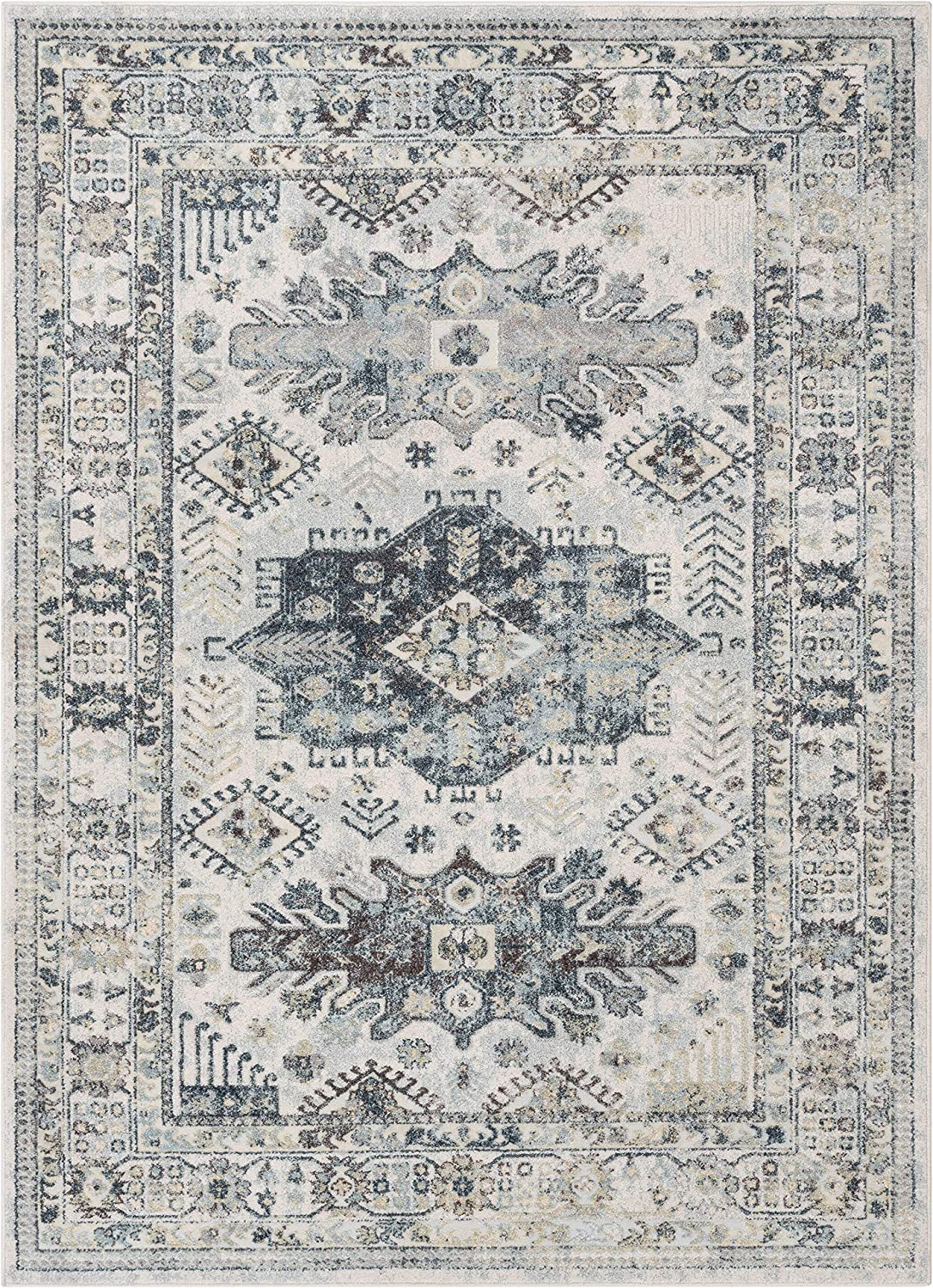 Novalie Blue Patchwork Bohemian Medallion Pattern Runner Rug