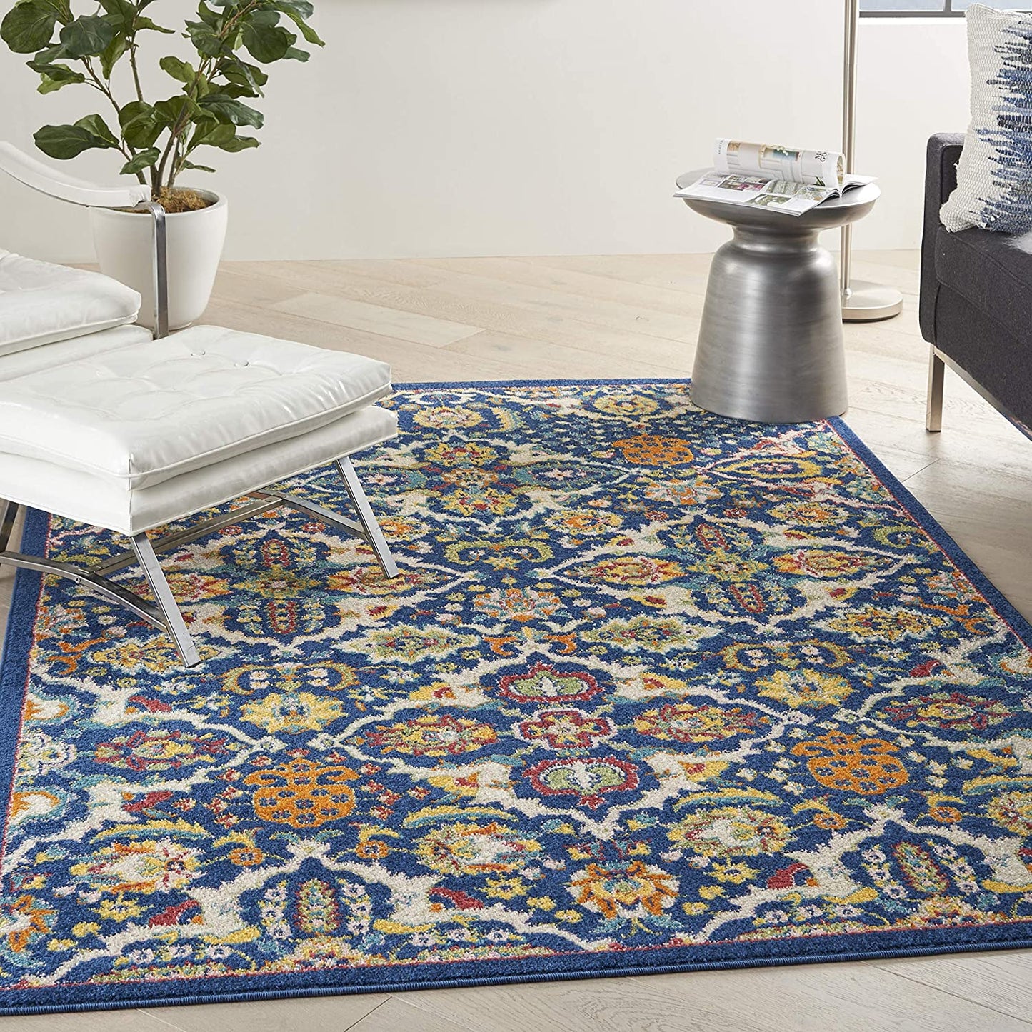 Allure Navy Multi-color Soft Area Rug