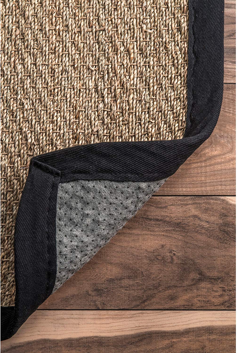 Premium Sea grass Natural Black Area Rug