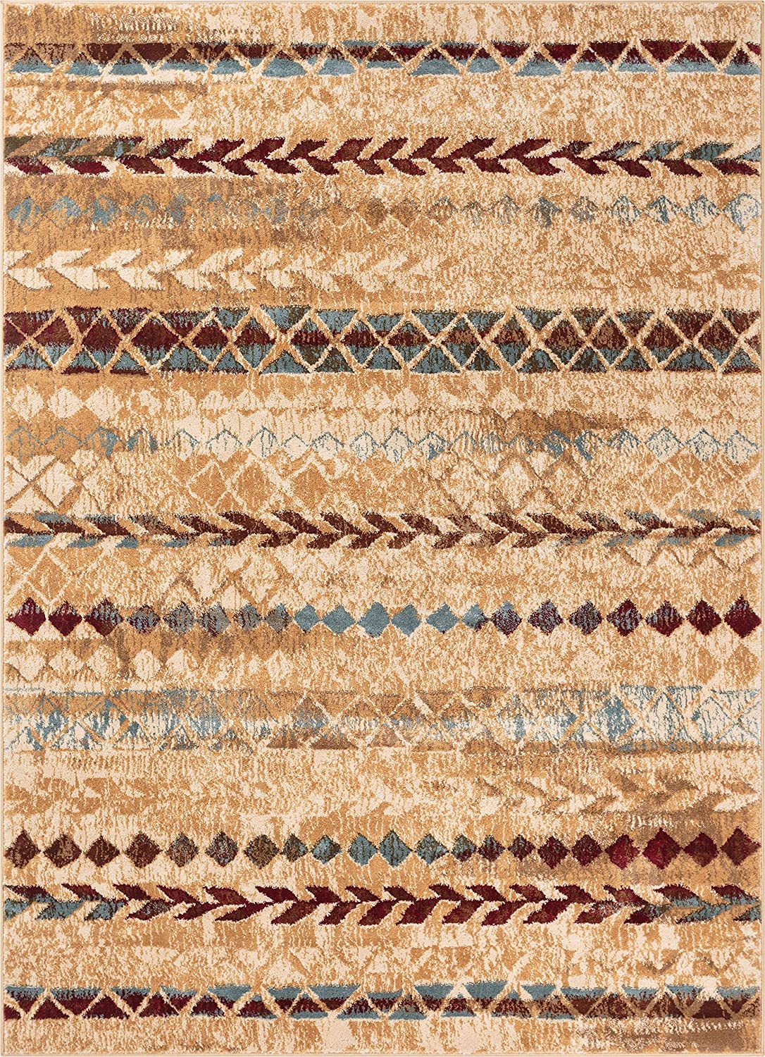 Moroccan Stripes Area Rug Ivory Multicolor