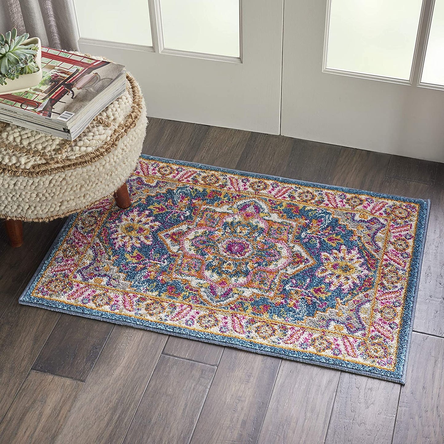 Persian Colorful Teal Multicolor Area Rug