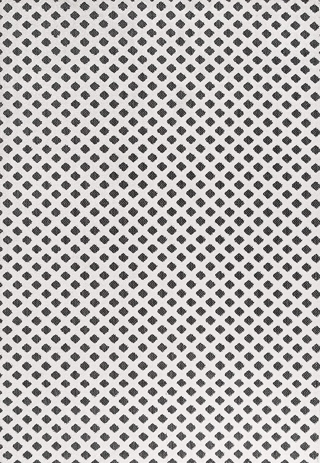 Rabat Mini-Diamond Trellis Indoor/Outdoor White/Black Area Rug