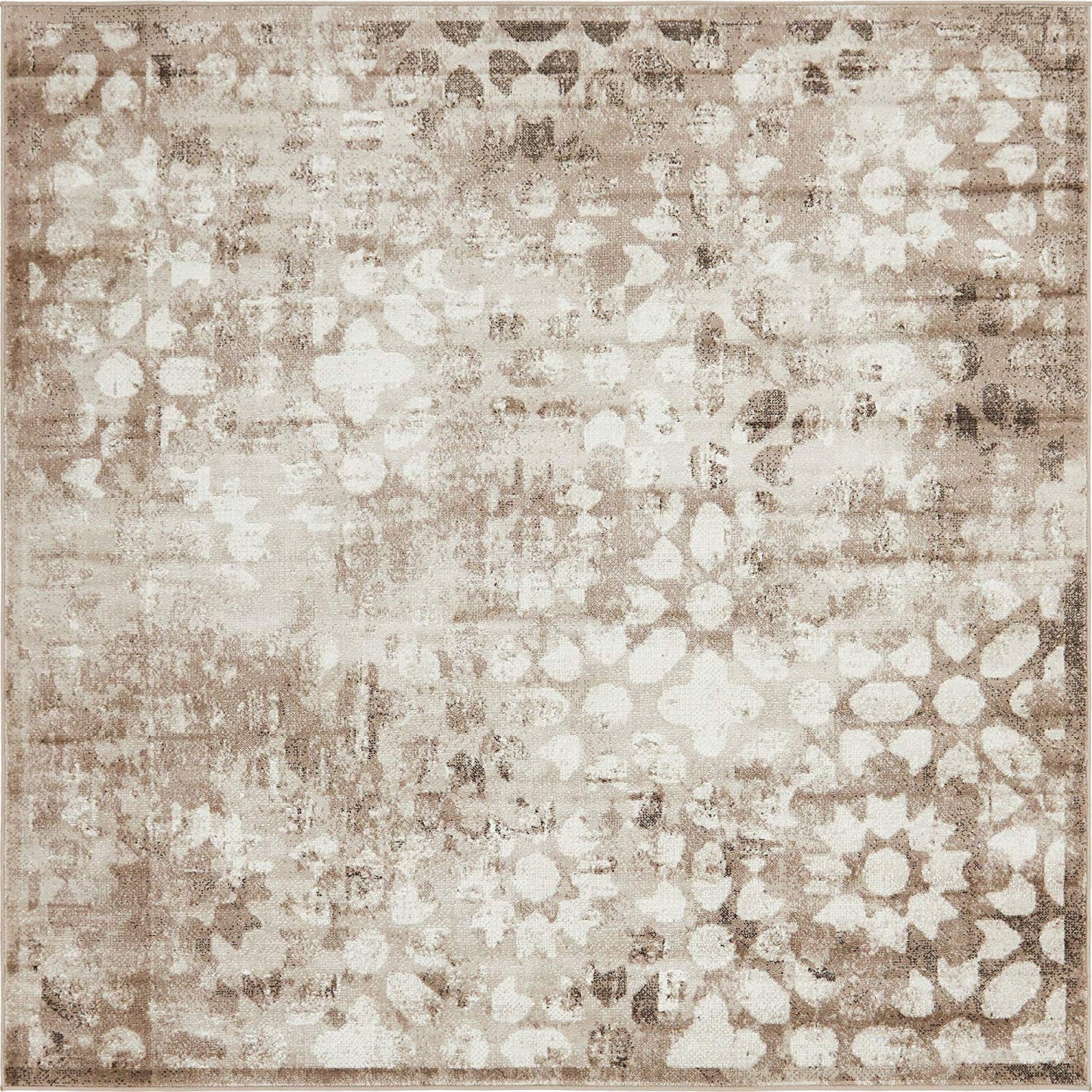 Vintage Brown Beige Ivory Area Rug