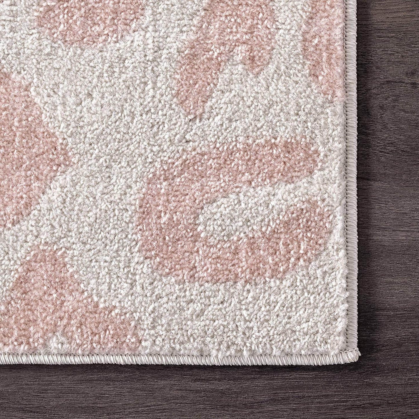 Print Leopard Soft Area Rug, Baby Pink