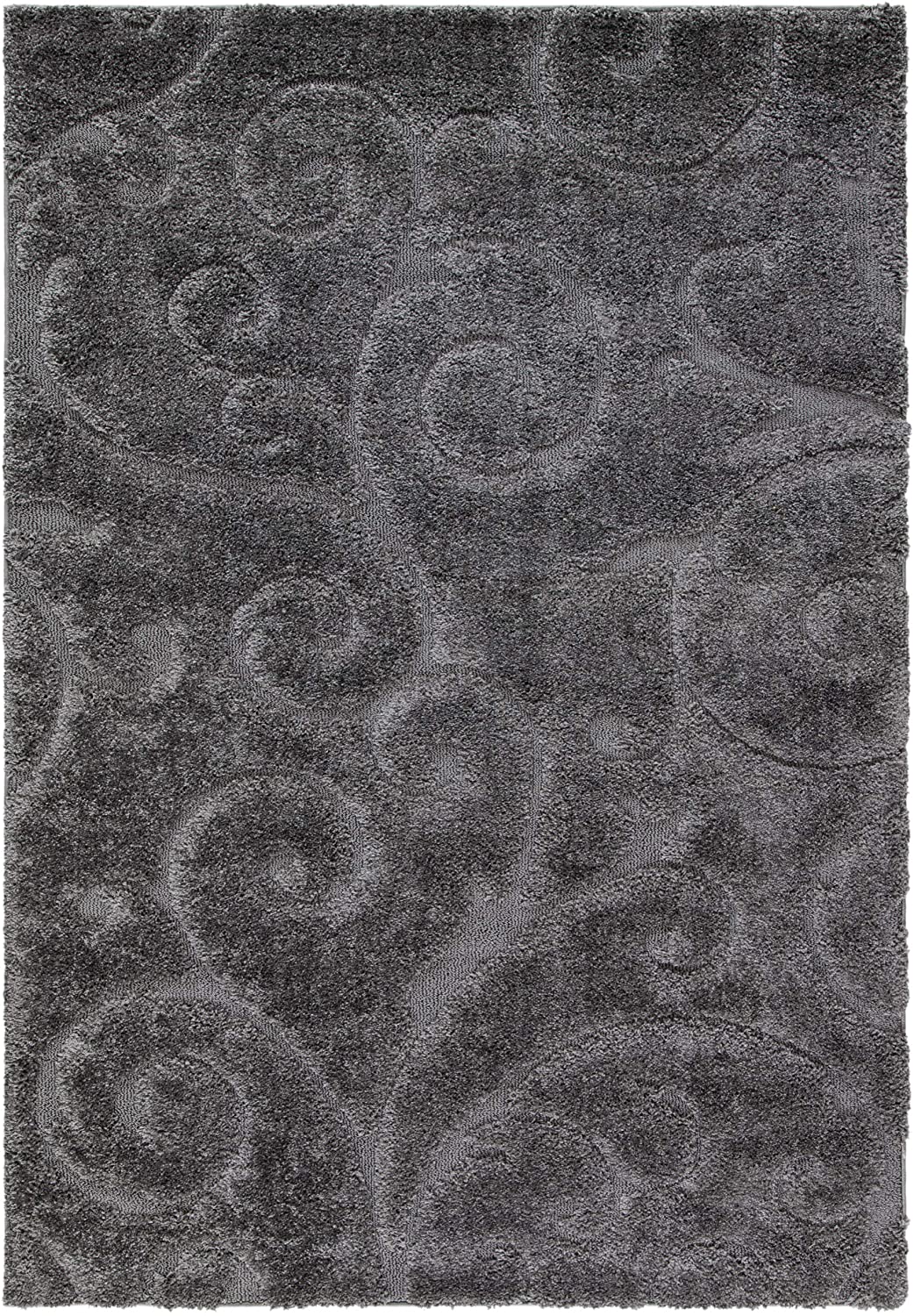 Premium Swirl Thick Plush Grey Area Shag Rug