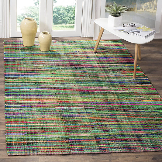 Hand Made Green and Multi Area Rug
