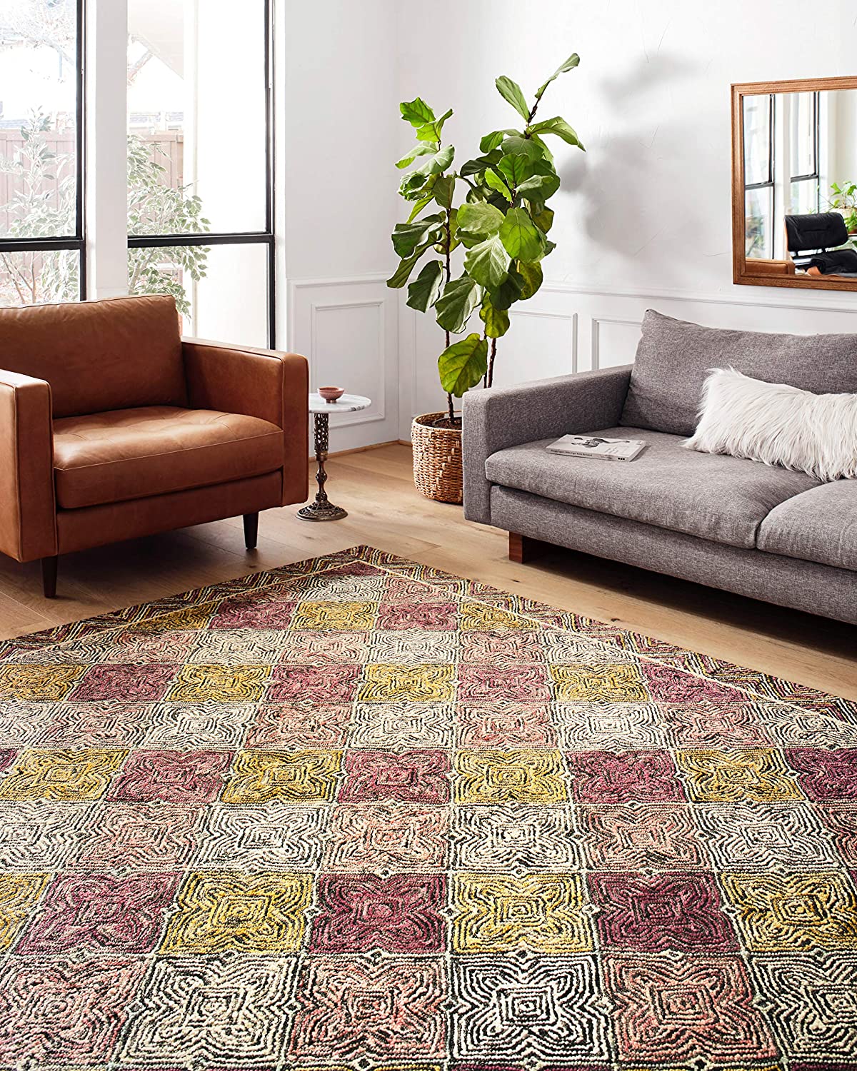 Spectrum Collection Charcoal / Multi, Contemporary Accent Soft Area Rug