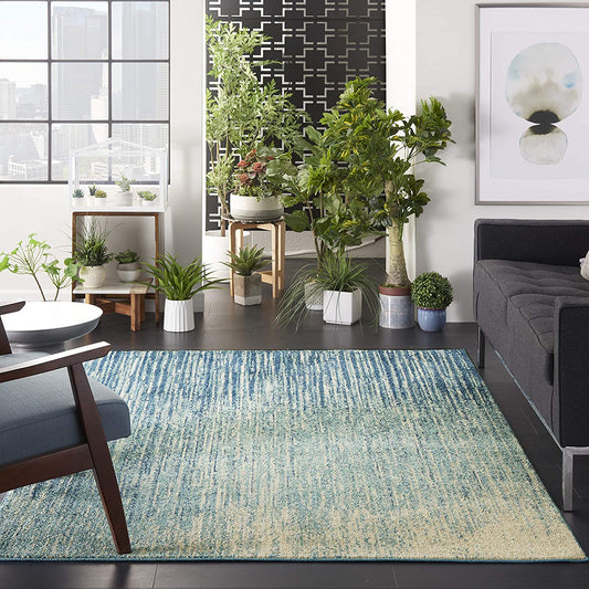 Passion Navy Light Blue Area Rug