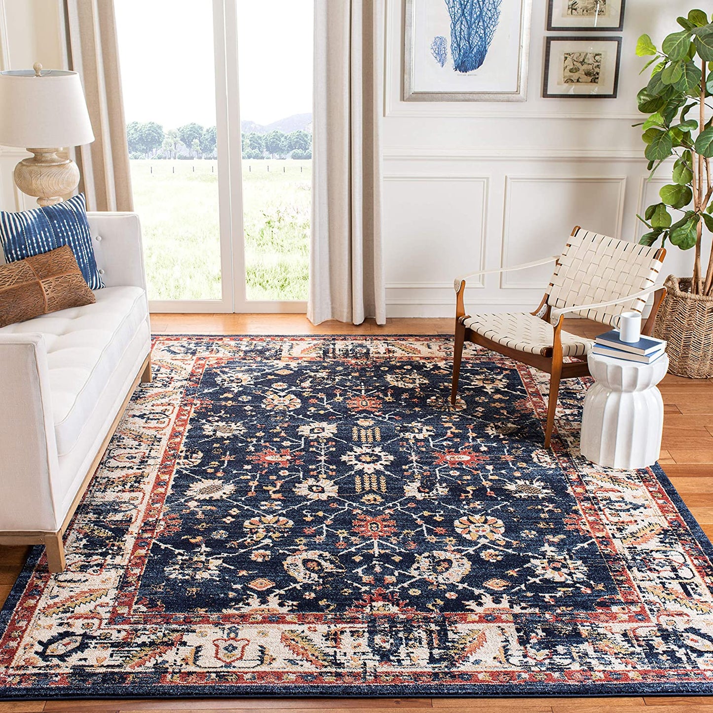 Oriental Distressed Non-Shedding Home Area Rug Grey / Dark Grey