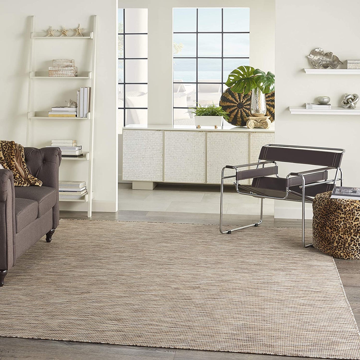 Positano Flat-Weave Indoor/Outdoor Beige Area Rug