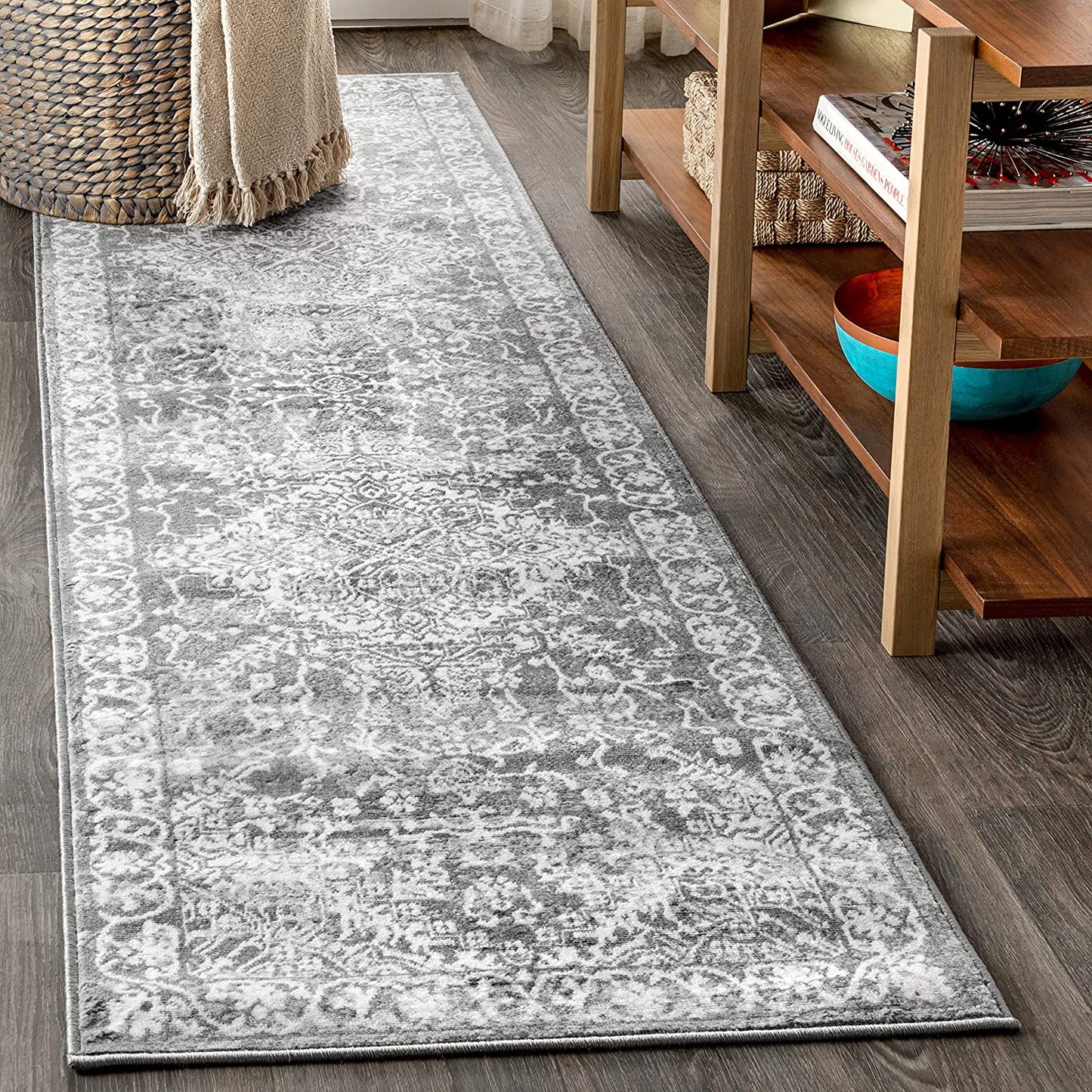 Modern Persian Vintage Medallion Area Rugs Light Grey