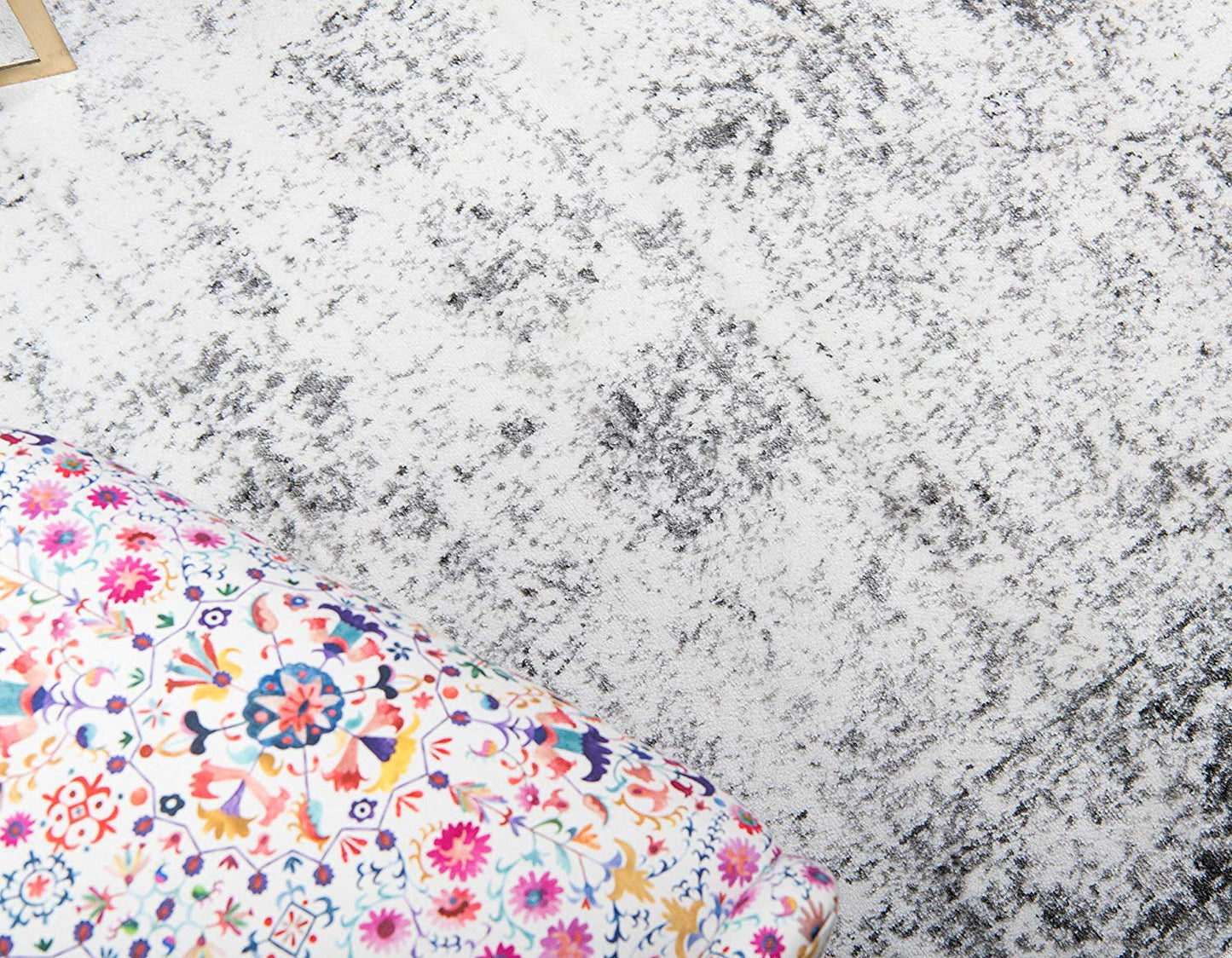 Vintage Distressed Bordered Gray Area Rugs