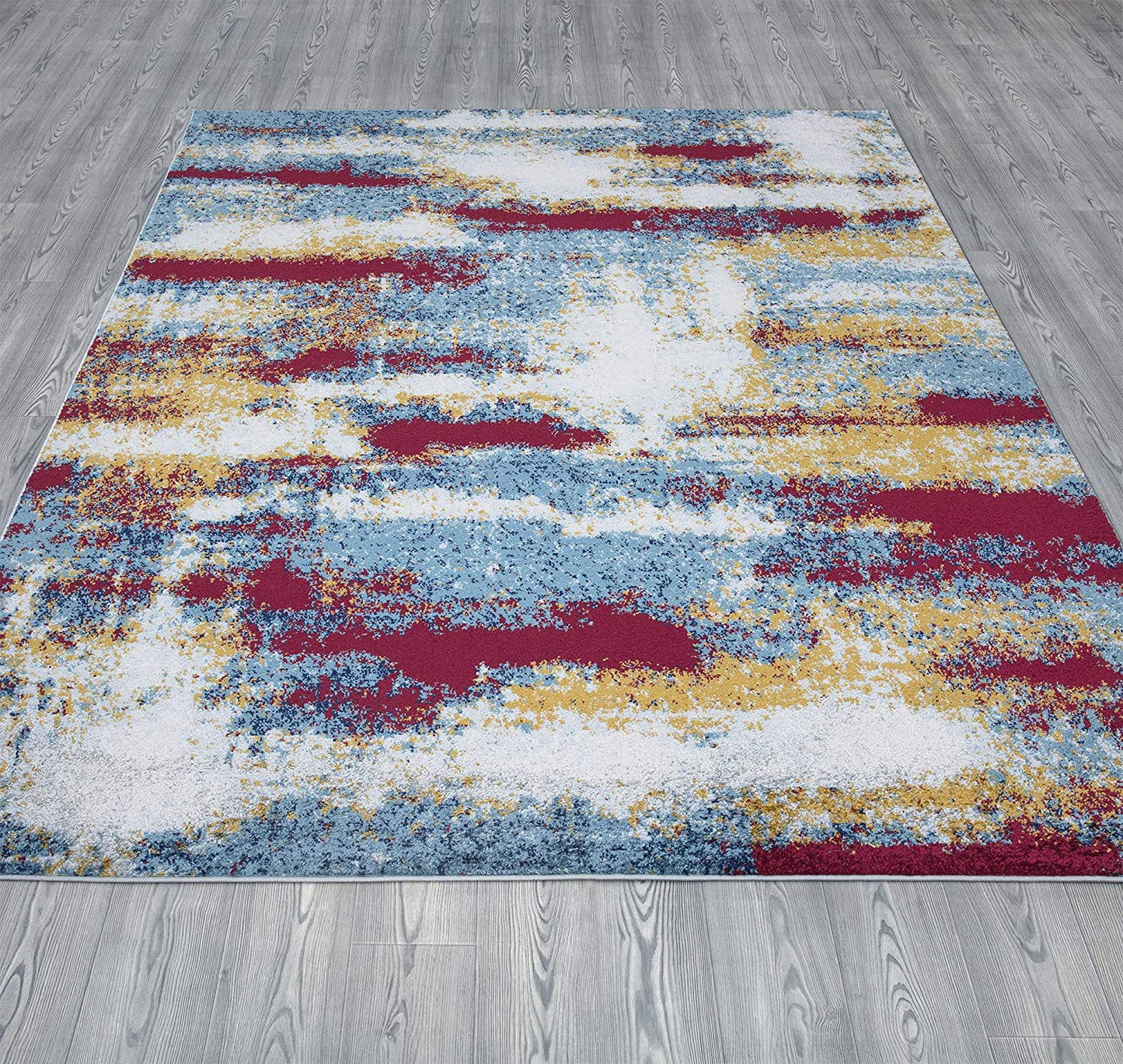 Abstract Soft Area Rug Blue multi