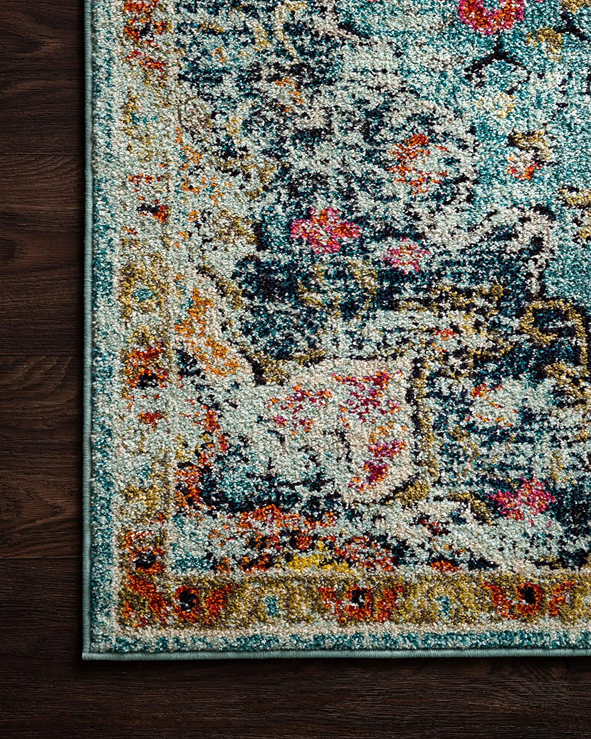 Nadia Collection Vintage Distressed Persian Soft Area Rug Blue/Midnight
