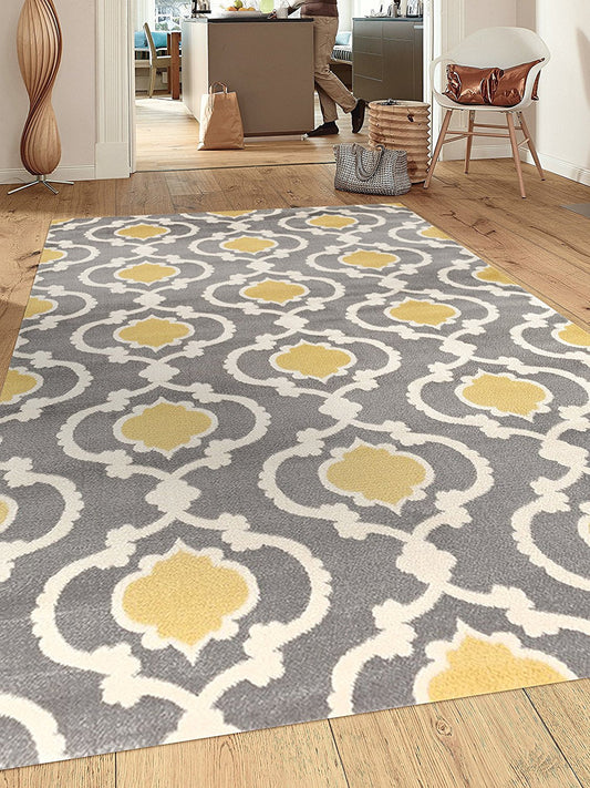 Trellis Gray/Grey Yellow Indoor Area Rug