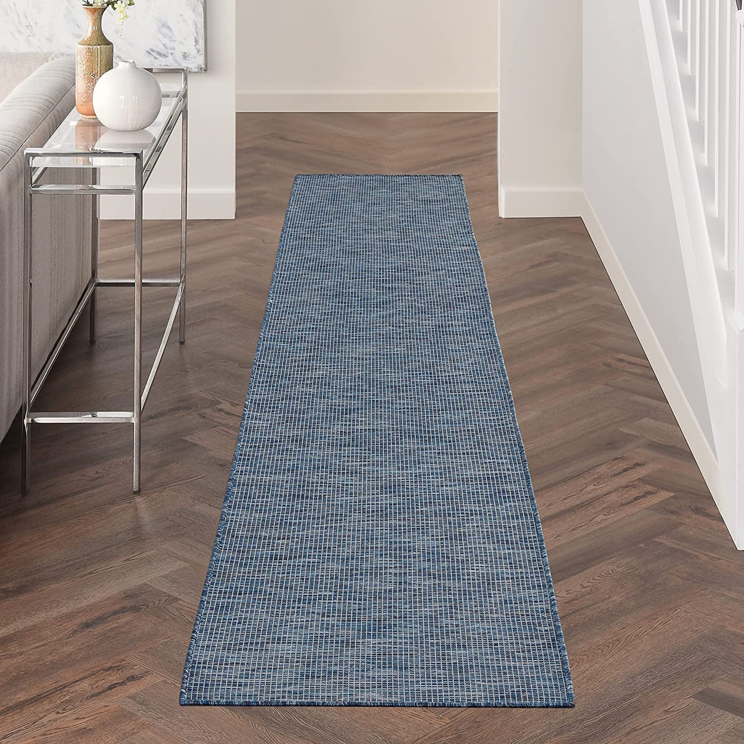 Positano Flat-Weave Indoor/Outdoor Navy Blue Area Rug