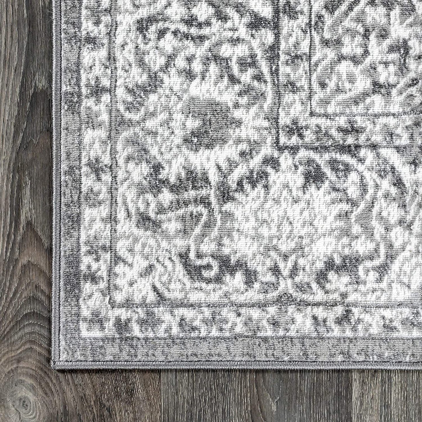 Modern Persian Vintage Medallion Area Rugs Light Grey