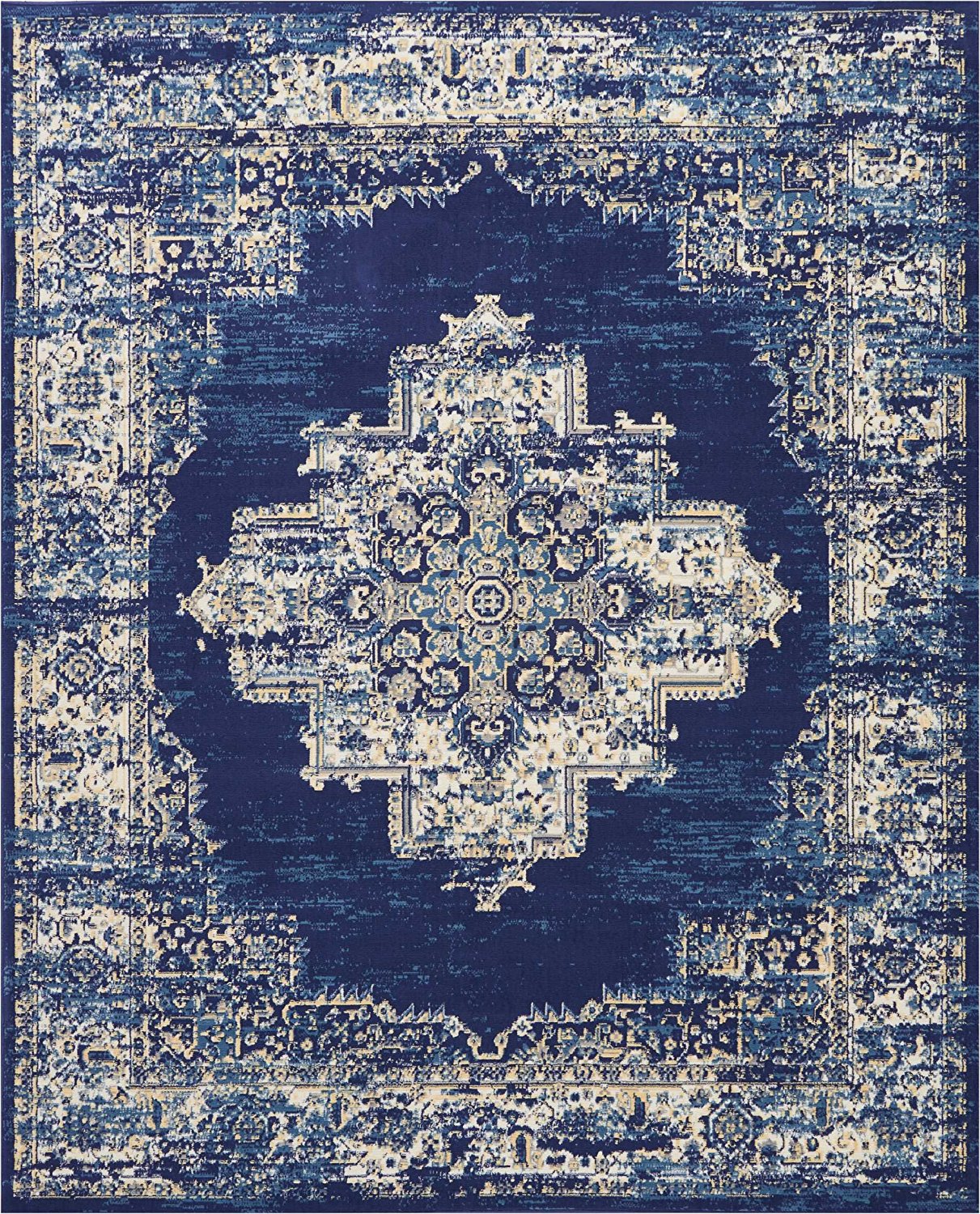 Navy Blue Distressed Persian Area Rugs
