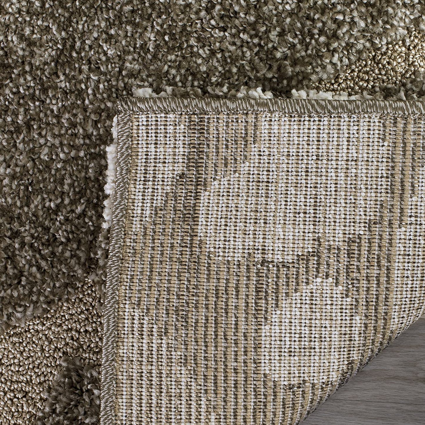 Smoke and Beige Floral Shag Area Rug