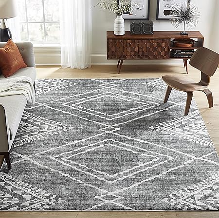 Non-Shed - Eco-Friendly, Machine Washable Rug - Stain Resistant, Made from Premium Recycled Fibers - Abstract Contemporary - Blue, 2'6" x 6'