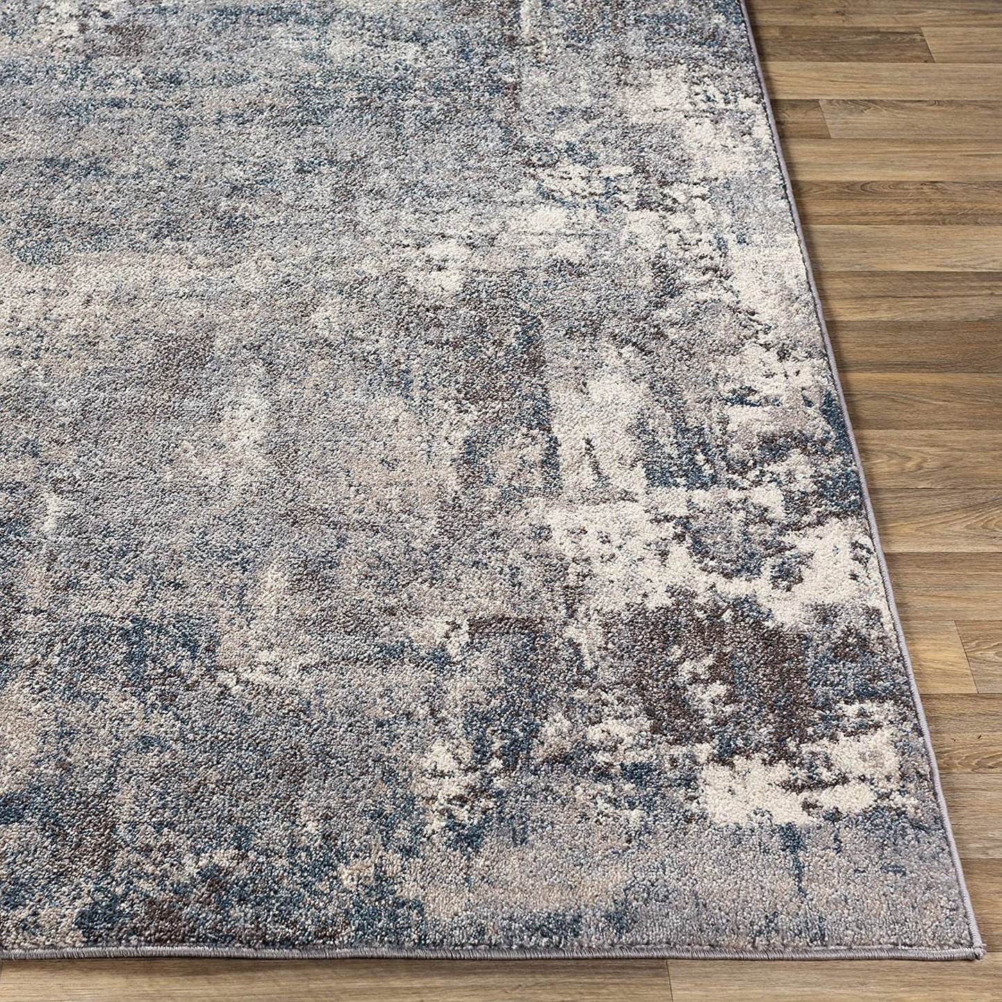 Abstract Soft Area Rug Teal