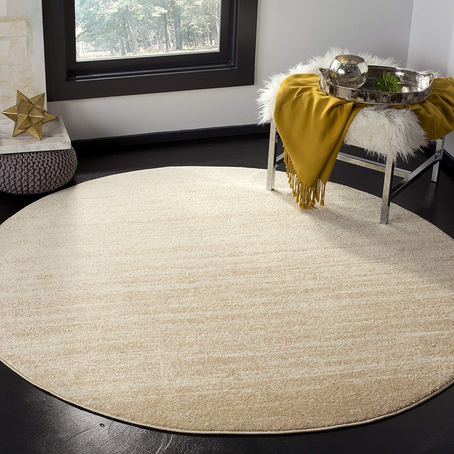 Ombre Champagne Cream Soft Area Rug