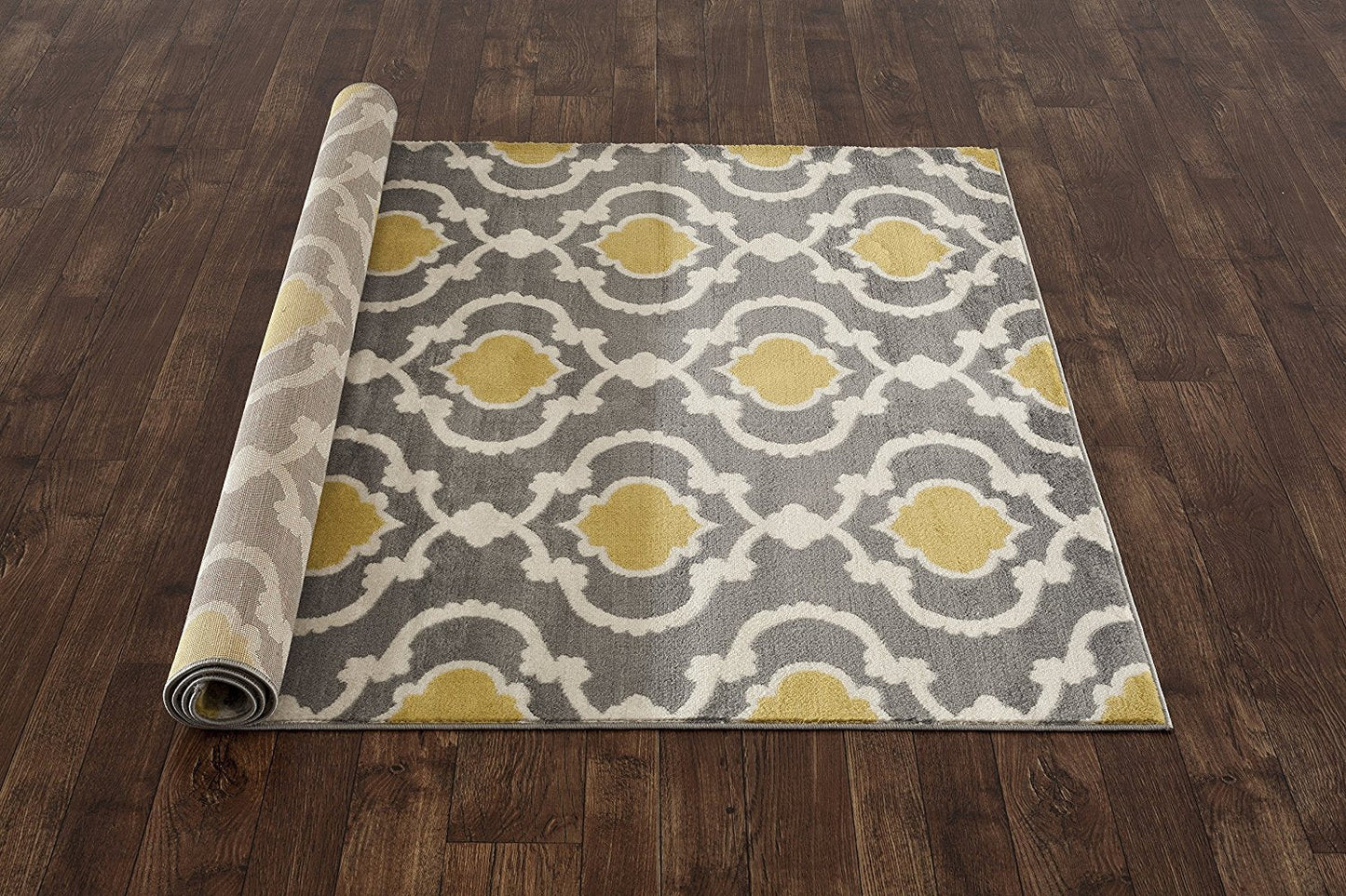 Trellis Gray/Grey Yellow Indoor Area Rug