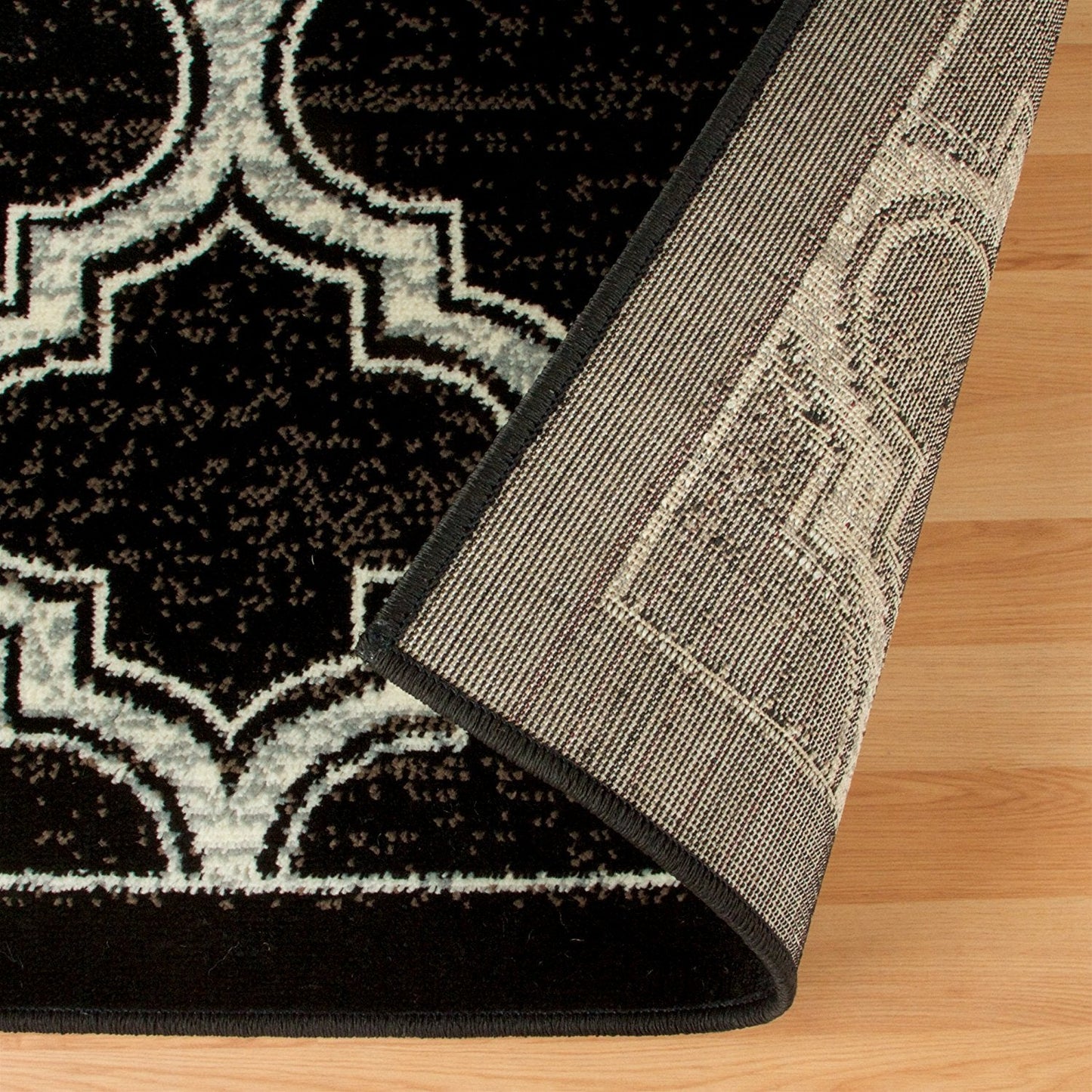 Trellis Black Ivory Grey/Gray Area Rug