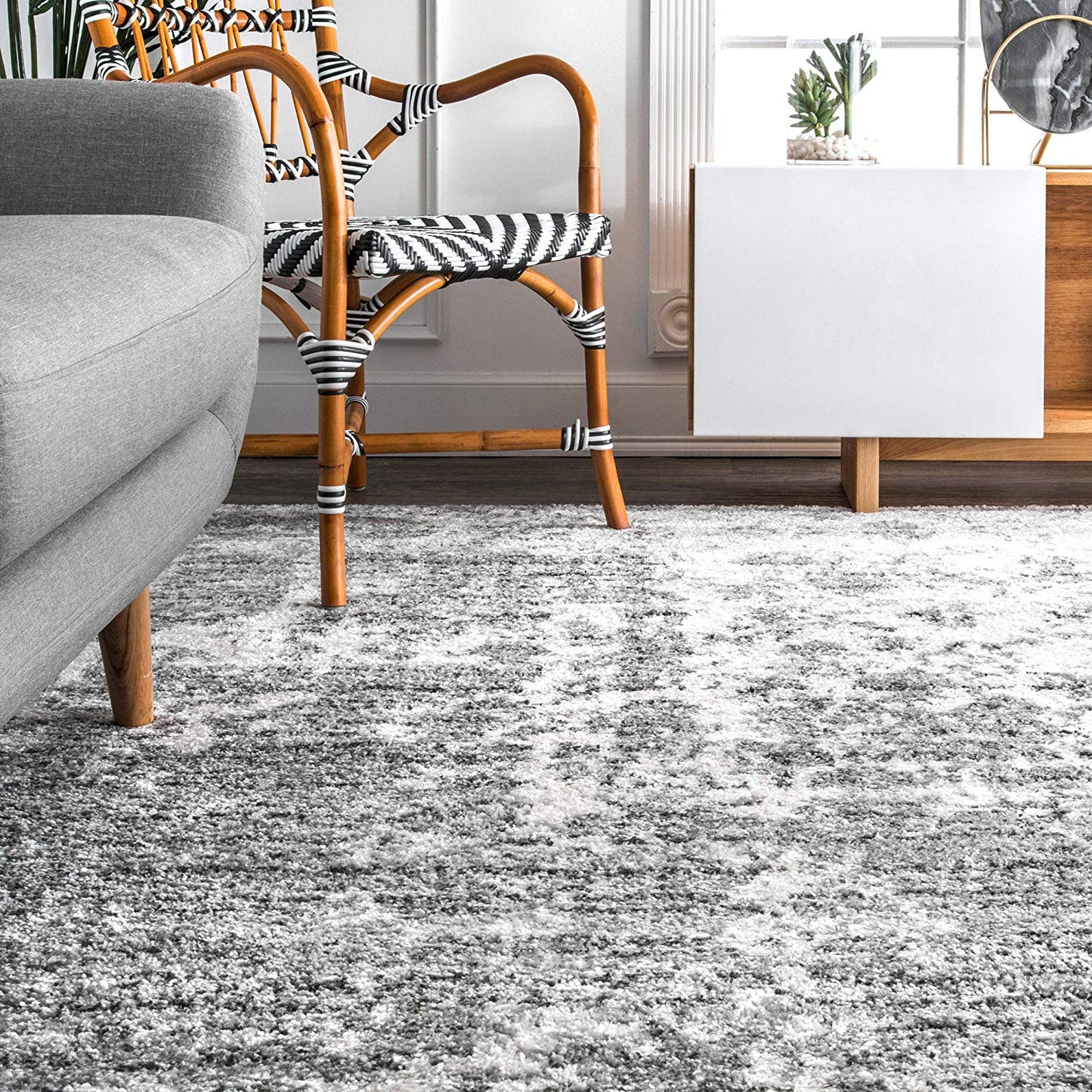 Gray Mist Pattern Soft Area Rugs