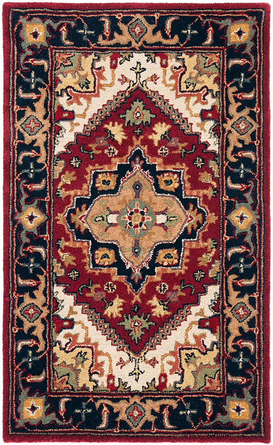 Oriental Heriz Medallion Red Wool Area Rug